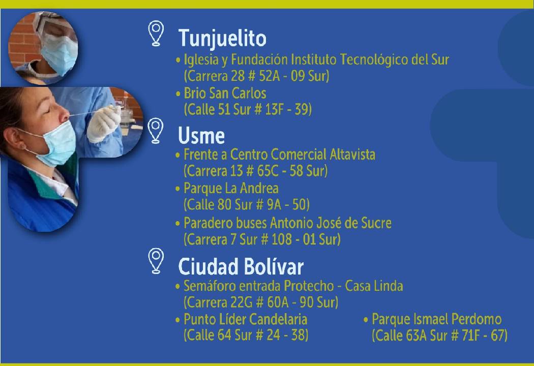 Pruebas COVID-19 sur de Bogotá.