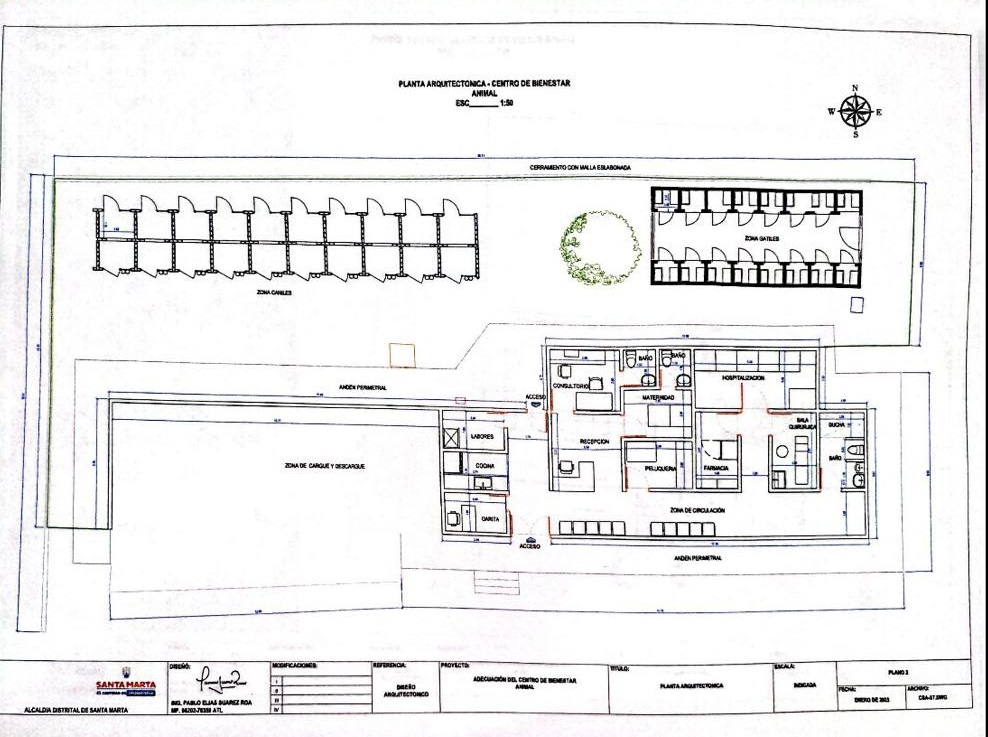 Este es el plano arquitectónico que mostraba como quedaría el lugar en caso de una eventual construcción en el terreno que pertenecía a la Policía e Carretera.