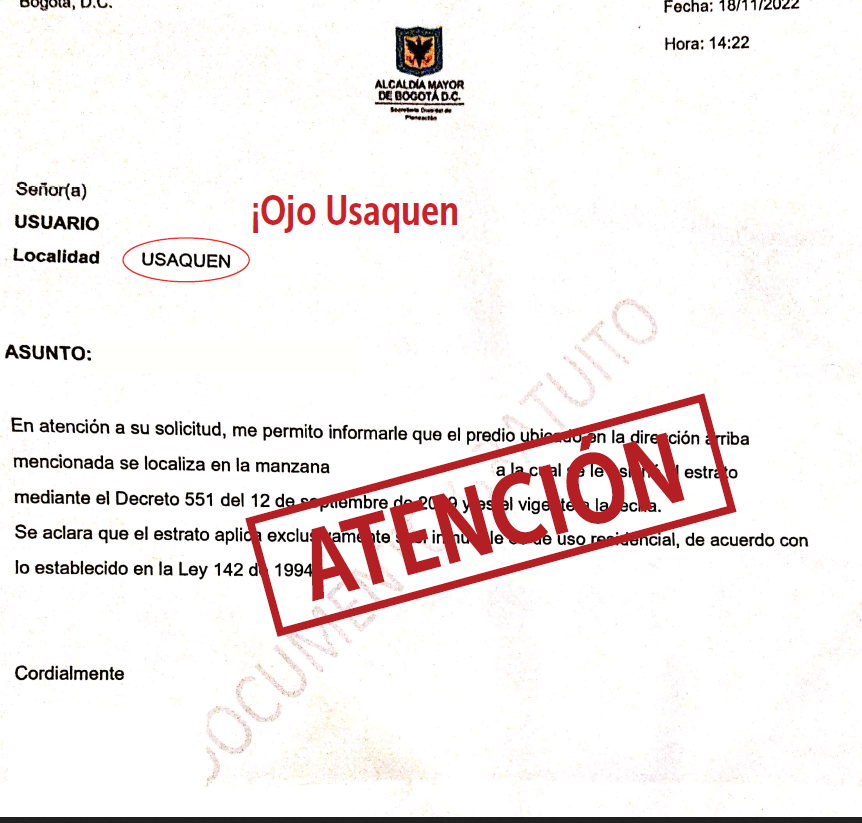 ¡Cuidado! Otra vez circulan cartas falsas sobre el cobro de impuestos en Bogotá