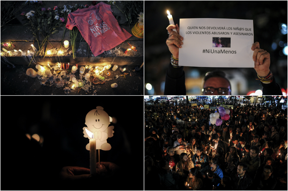 Imágenes de la vigilia en Bogotá por el atroz asesinato de Yuliana Samboní