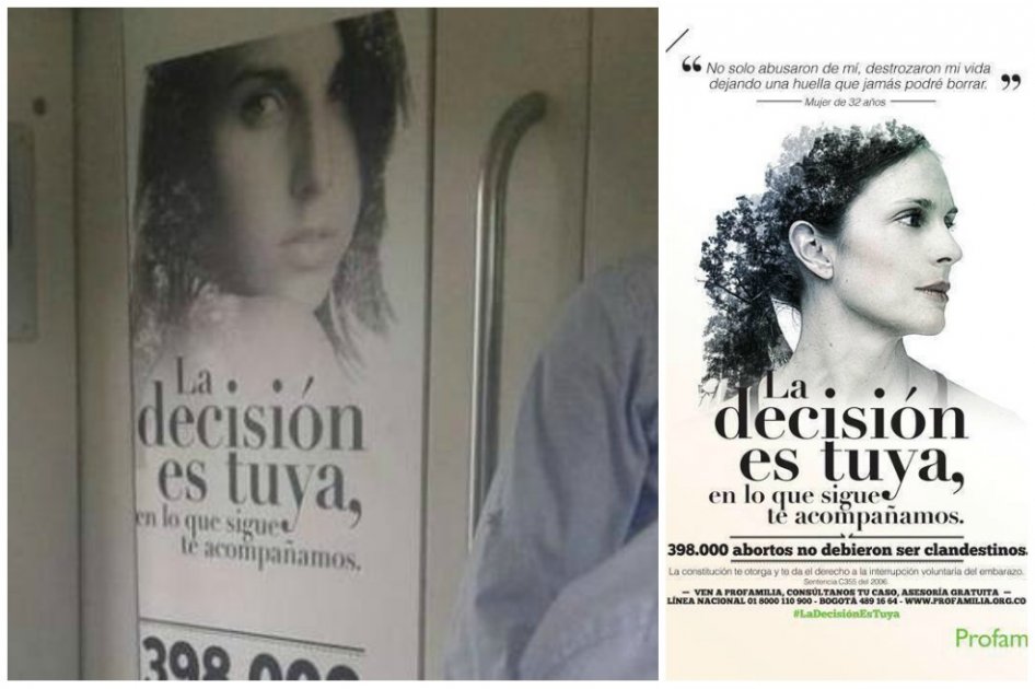 Polémica por publicidad sobre el aborto divulgada en el metro de Medellín