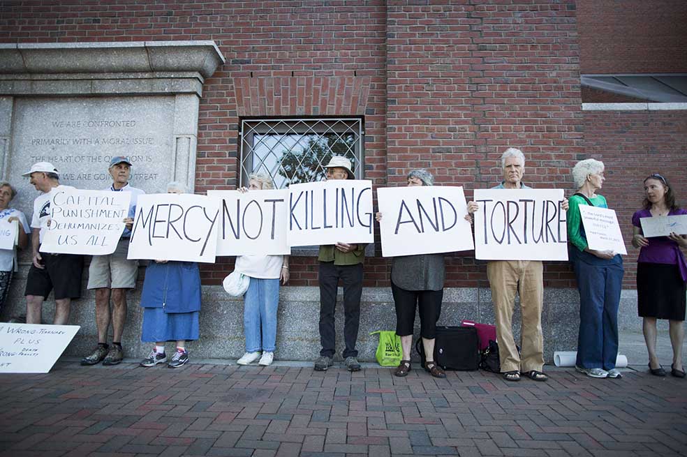 Manifestaciones en Boston(Estados Unidos) en contra de la aplicación de la pena capital. / AFP