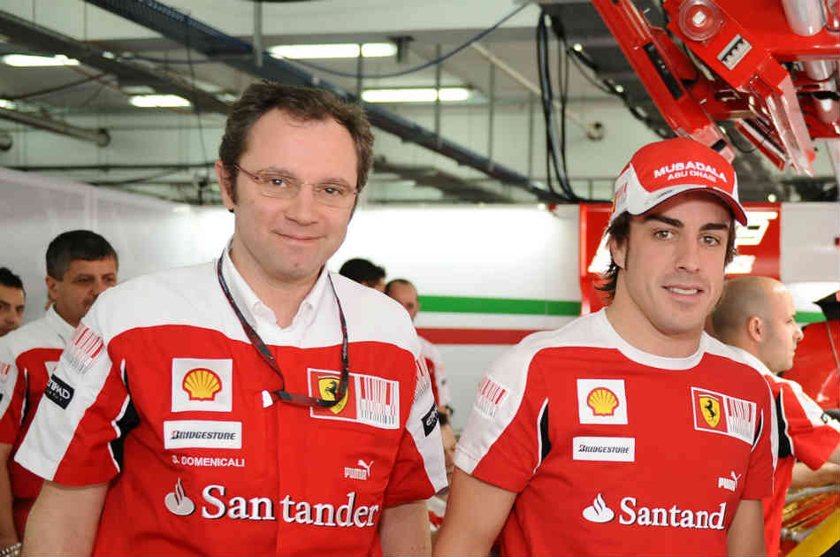 Stefano Domenicali junto con el piloto español Fernando Alonso.