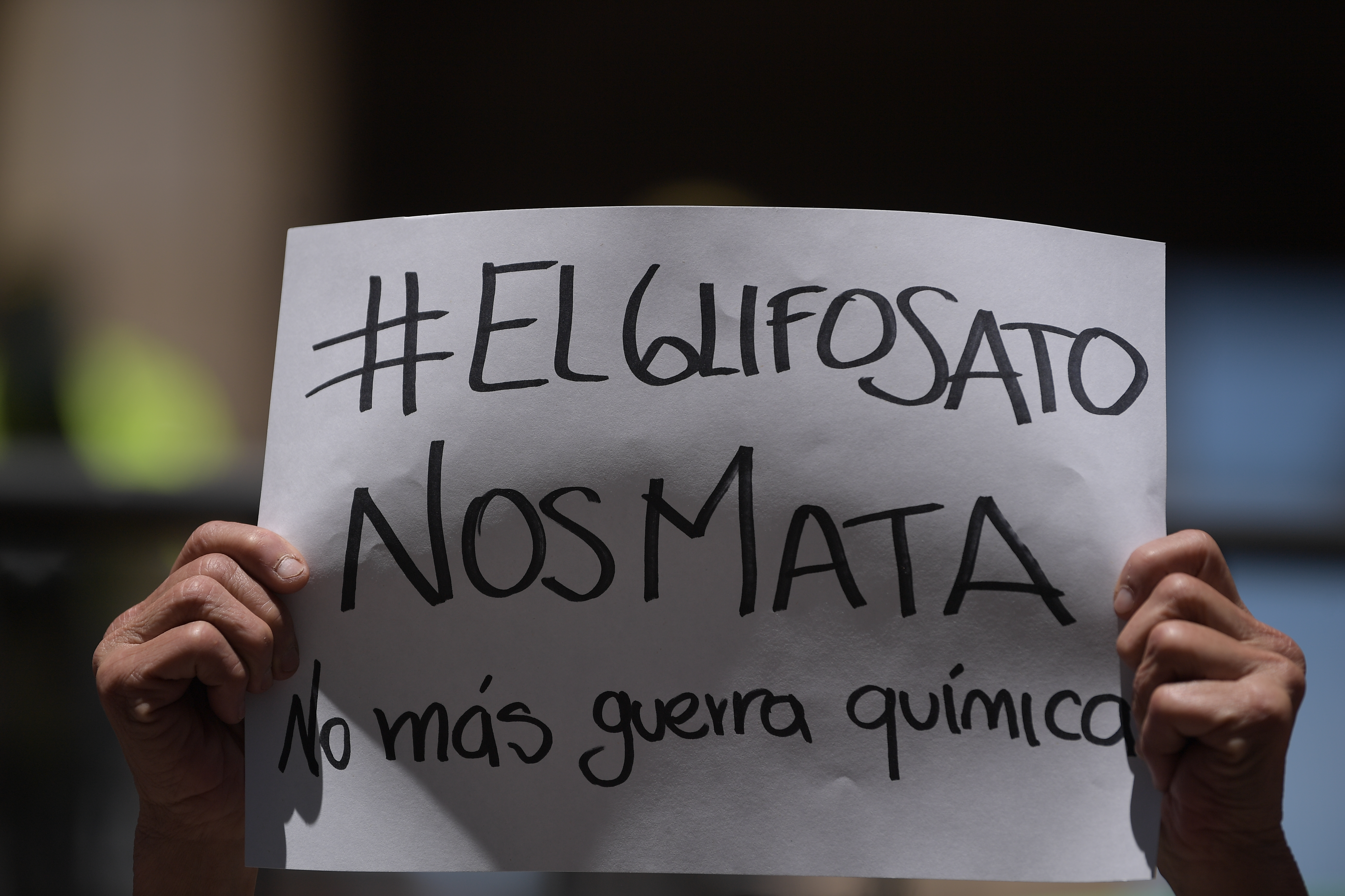 Protesta contra el uso de Glifosato como medio de erradicación.