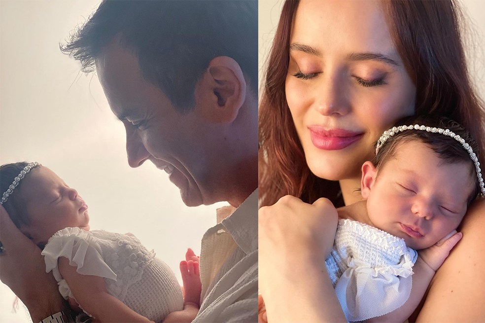 Ana Lucía y Jorge Cárdenas muestran el rostro de su bebé. “una muñequita hermosa”