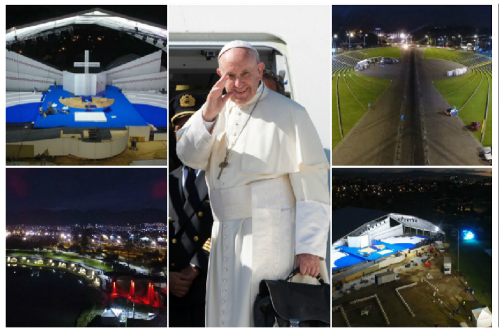 En imágenes: así se prepara el Simón Bolívar para la misa campal del papa