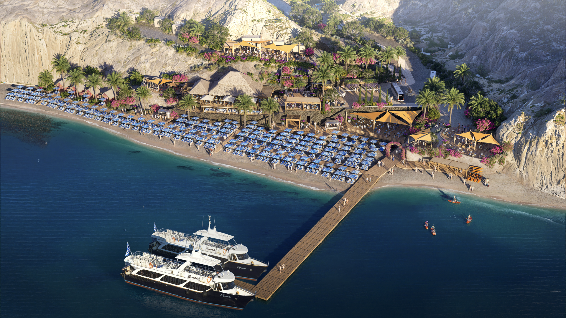 Royal Caribbean presenta su verano 2027 con nuevo club de playa en Santorini