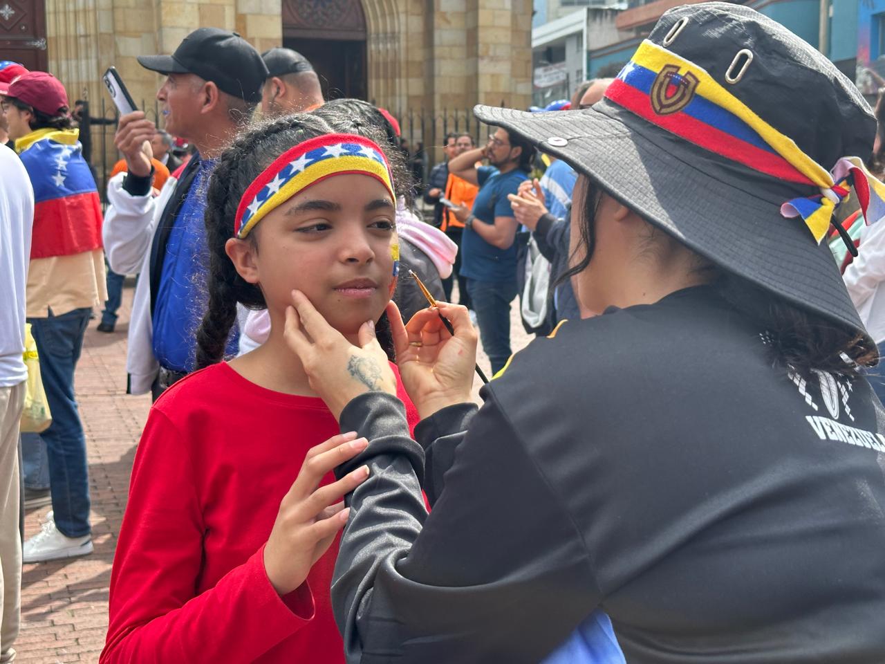 Manifestación de venezolanos en Lourdes, Bogotá, el 9 de enero de 2024.