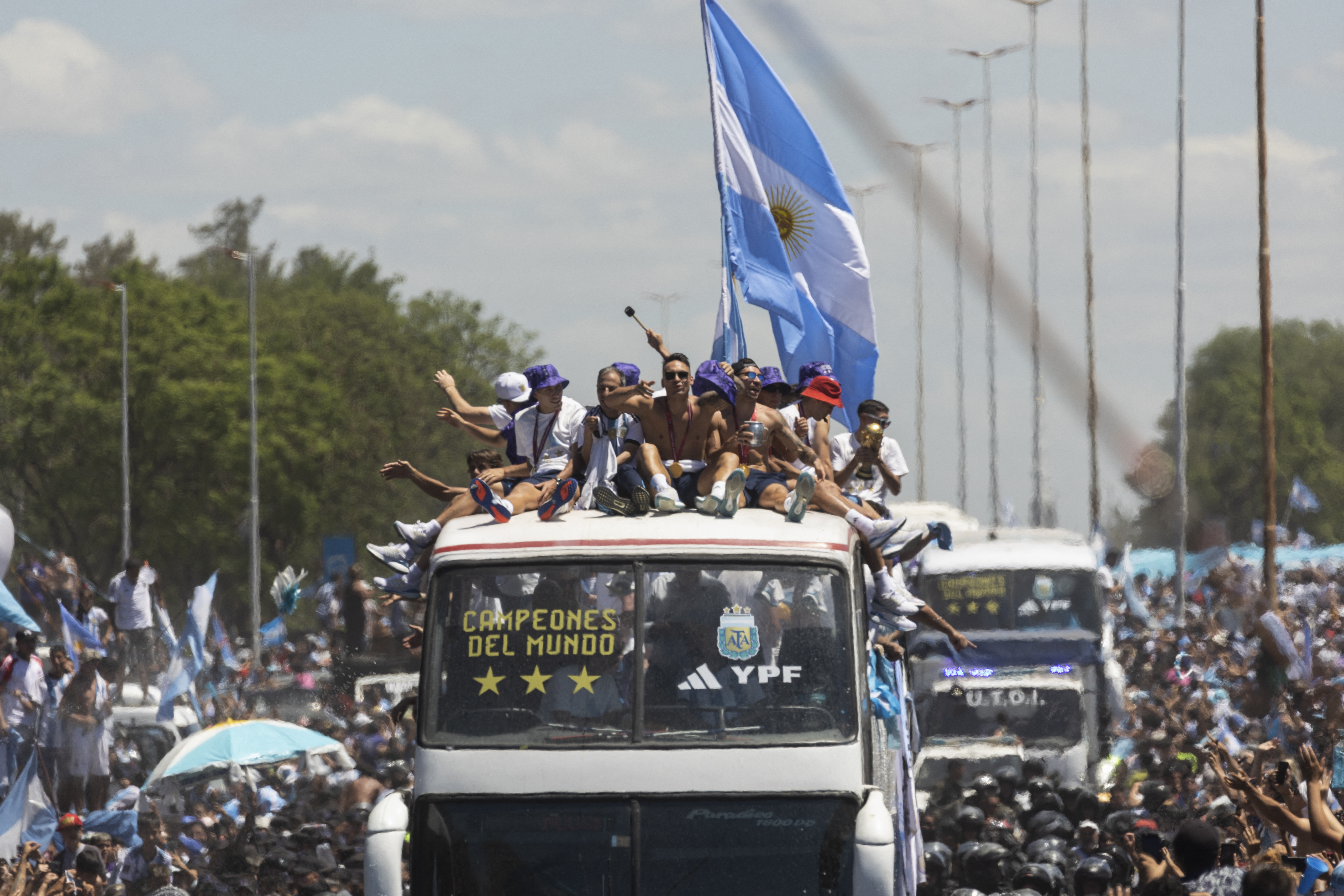 Celebración de Argentina por el título de la Copa del Mundo.
