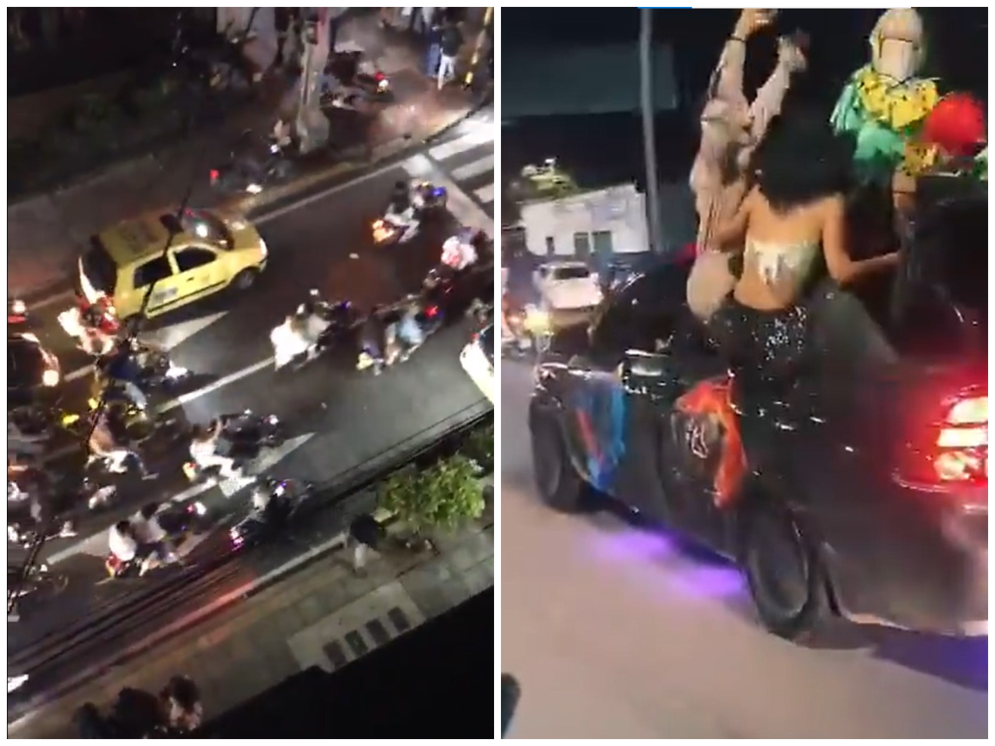 Caos en Halloween en Bucaramanga: rompieron los vidrios del carro de una pareja