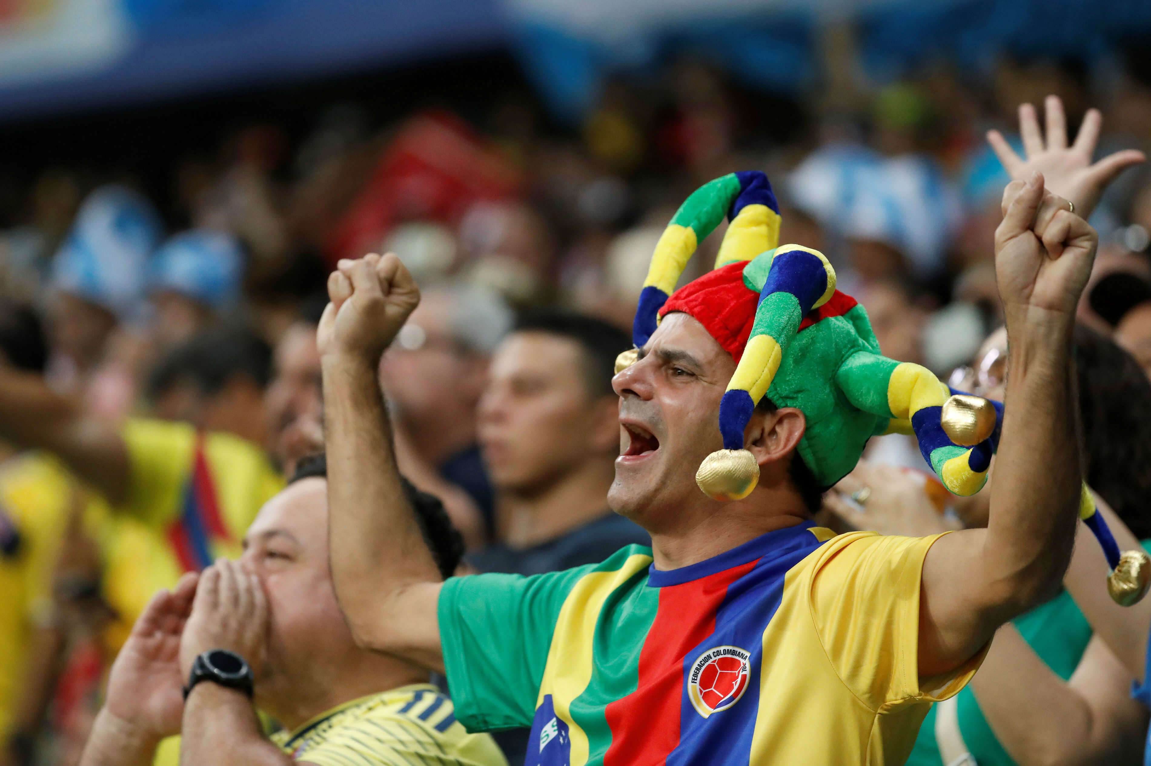 En fotos: la emoción de los hinchas colombianos en Salvador de Bahía