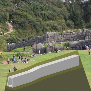 Ilustración del túnel hallado por los arqueólogos.