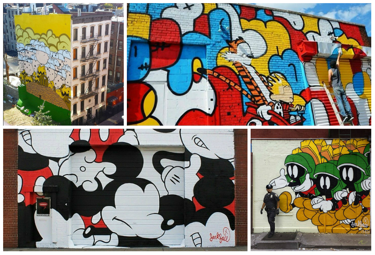 Los muros de Nueva York se llenan de caricaturas