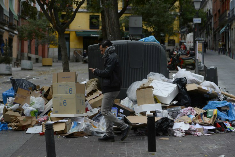 Madrid inundada de basura