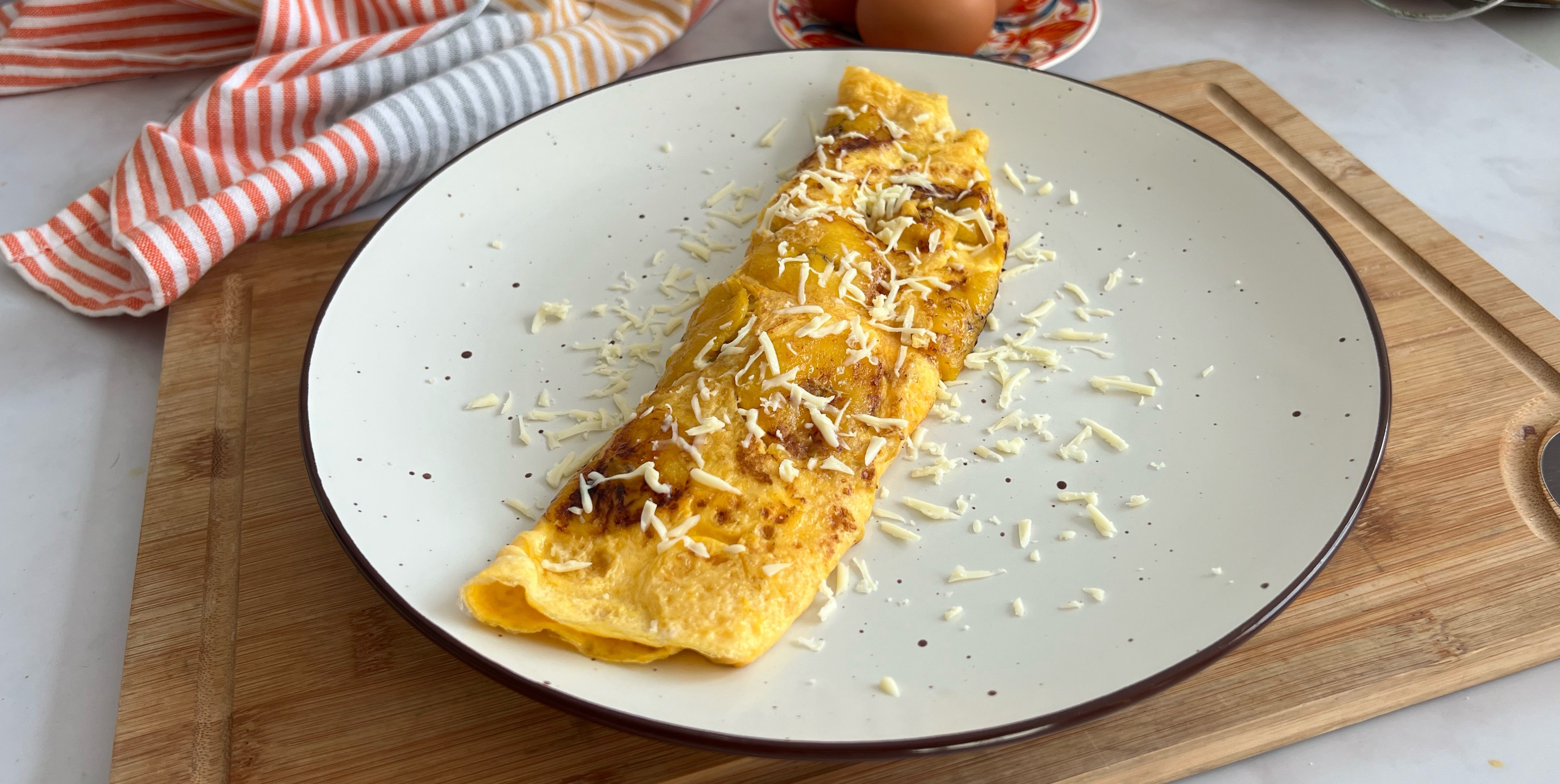 Receta: rollo de huevo y plátano maduro