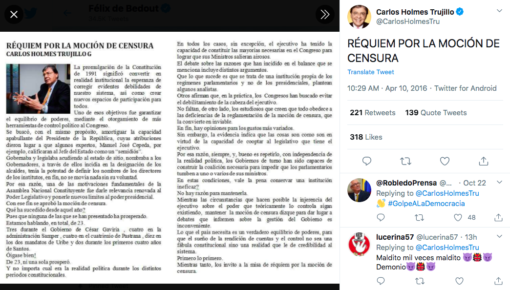 Columna Carlos Holmes Trujillo
