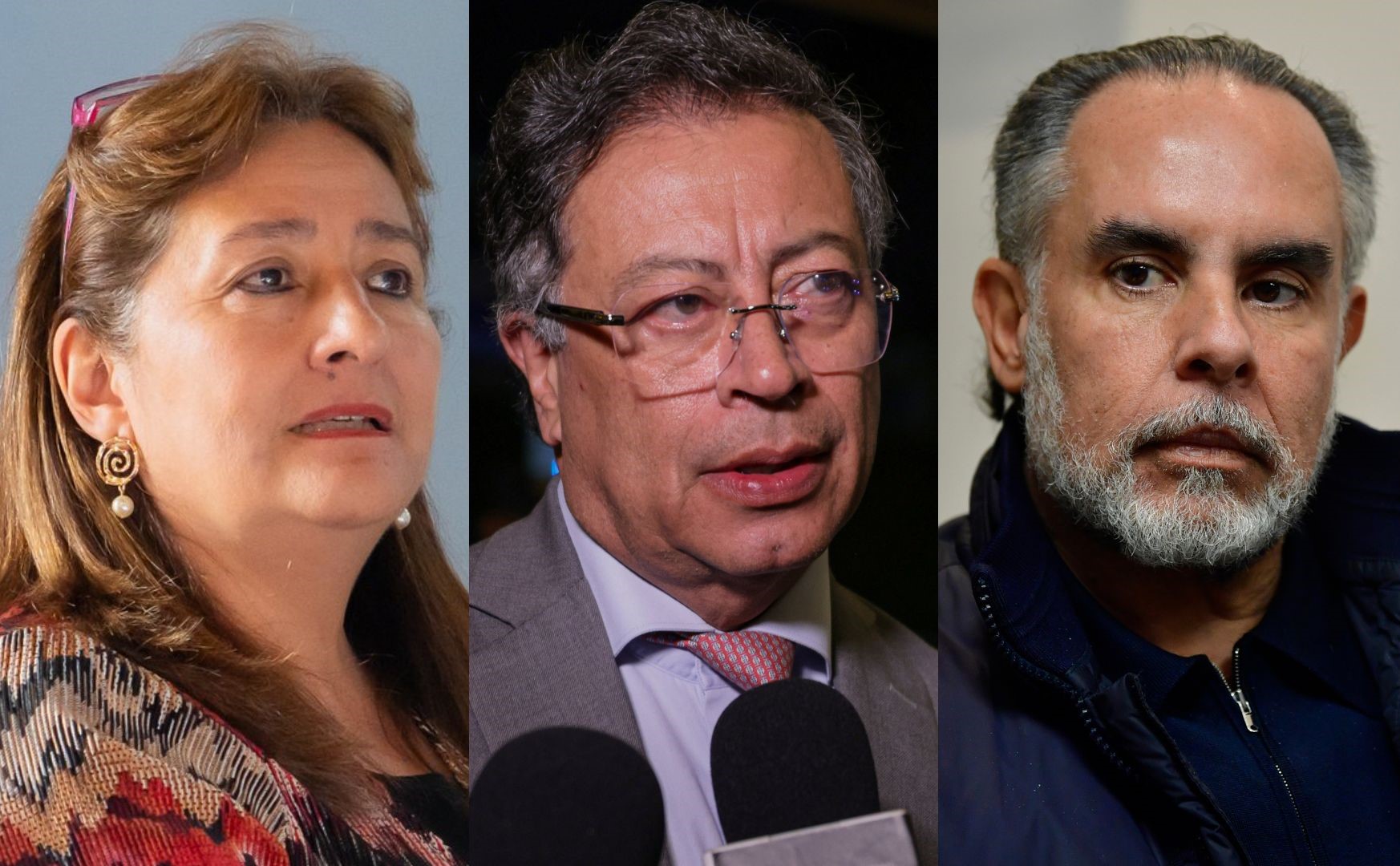 Exministra de Justicia, Ángela María Buitrago, presidente Gustavo Petro y ministro del Interior, Armando Benedetti.