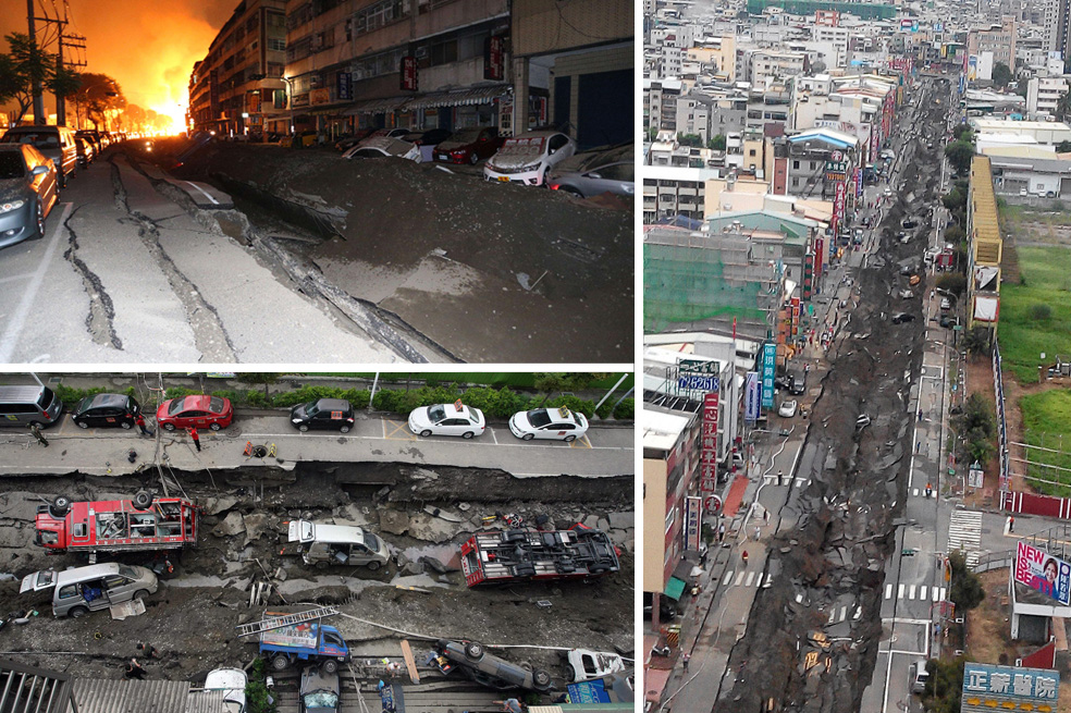 Imágenes tras grave explosión de tuberías de gas en Taiwán