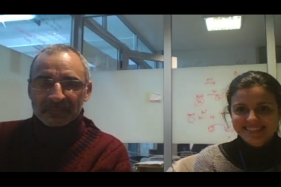 Gustavo Salinas y Laura Romanelli trabajan en el desarrollo de una prueba LAMP para diagnóstico de coronavirus en Uruguay.