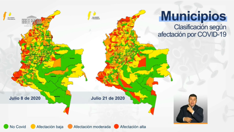 Esta es la afectación por municipios en Colombia.