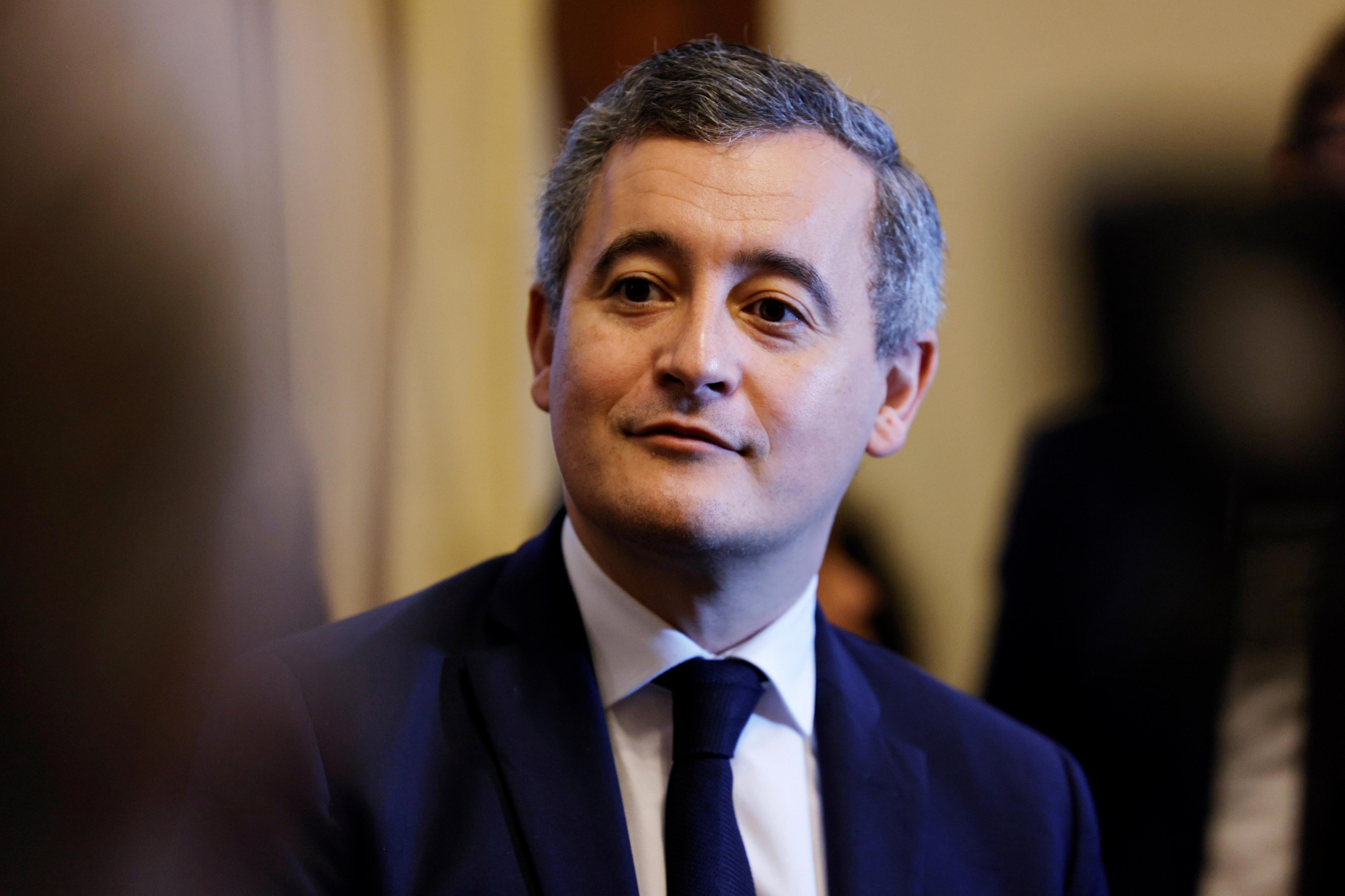 Saint-denis (France), 15/01/2024.- French Interior Minister Gerald Darmanin attends the inauguration of the headquarters of the Saint-Denis sub-prefecture, ahead of a meeting on the Paris Olympics Games, in Saint-Denis, north of Paris, France, 15 January 2024. The Paris Olympics are set to take place from 26 July to 11 August. (Francia) EFE/EPA/GEOFFROY VAN DER HASSELT / POOL MAXPPP OUT