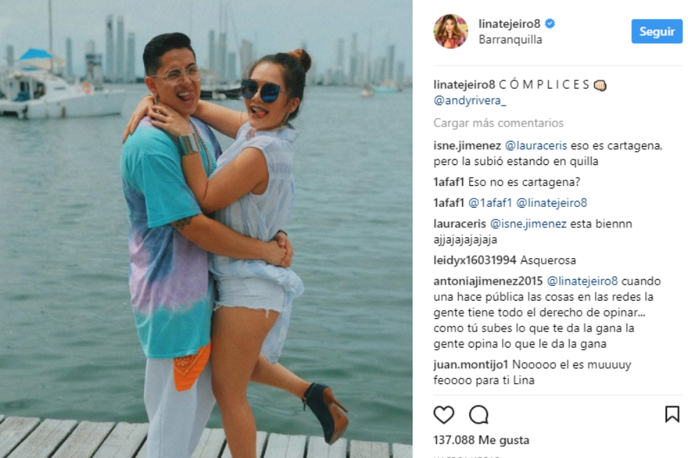 Lina Tejeiro anuncia que terminó su noviazgo con Andy Rivera