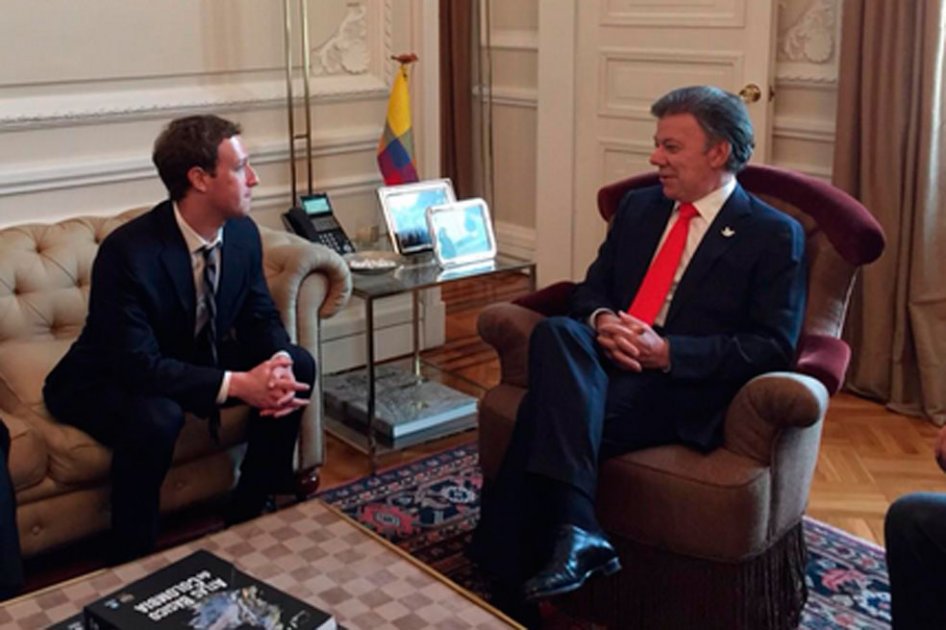 Mark Zuckerberg llegó a la Casa de Nariño para promover masificación de Internet para los más pobres