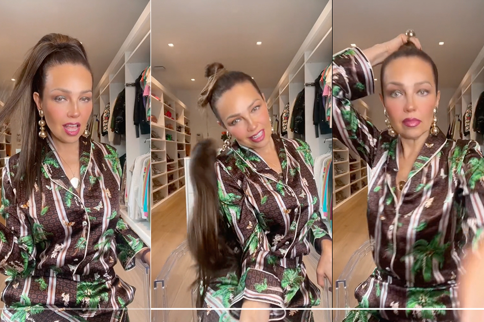 Video: Thalía pasa tremenda vergüenza tras quedarse sin peluca en plena grabación
