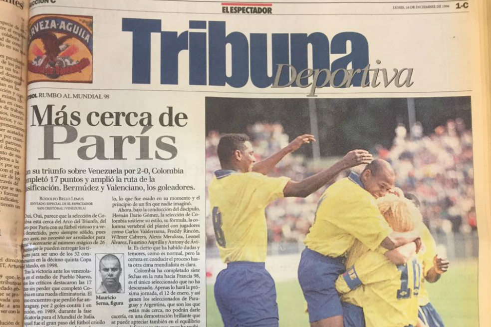 Así registró El Espectador el único triunfo de Colombia en Venezuela