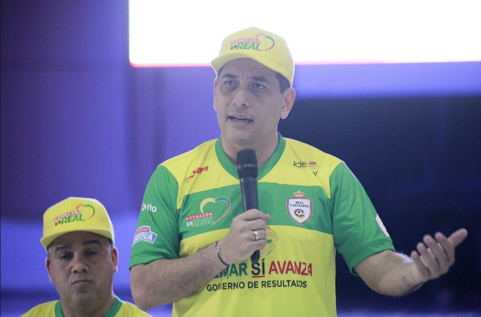 El gobernador de Bolívar Dumek Turbay enla presentación de la nueva junta directiva. / Foto: Real Cartagena