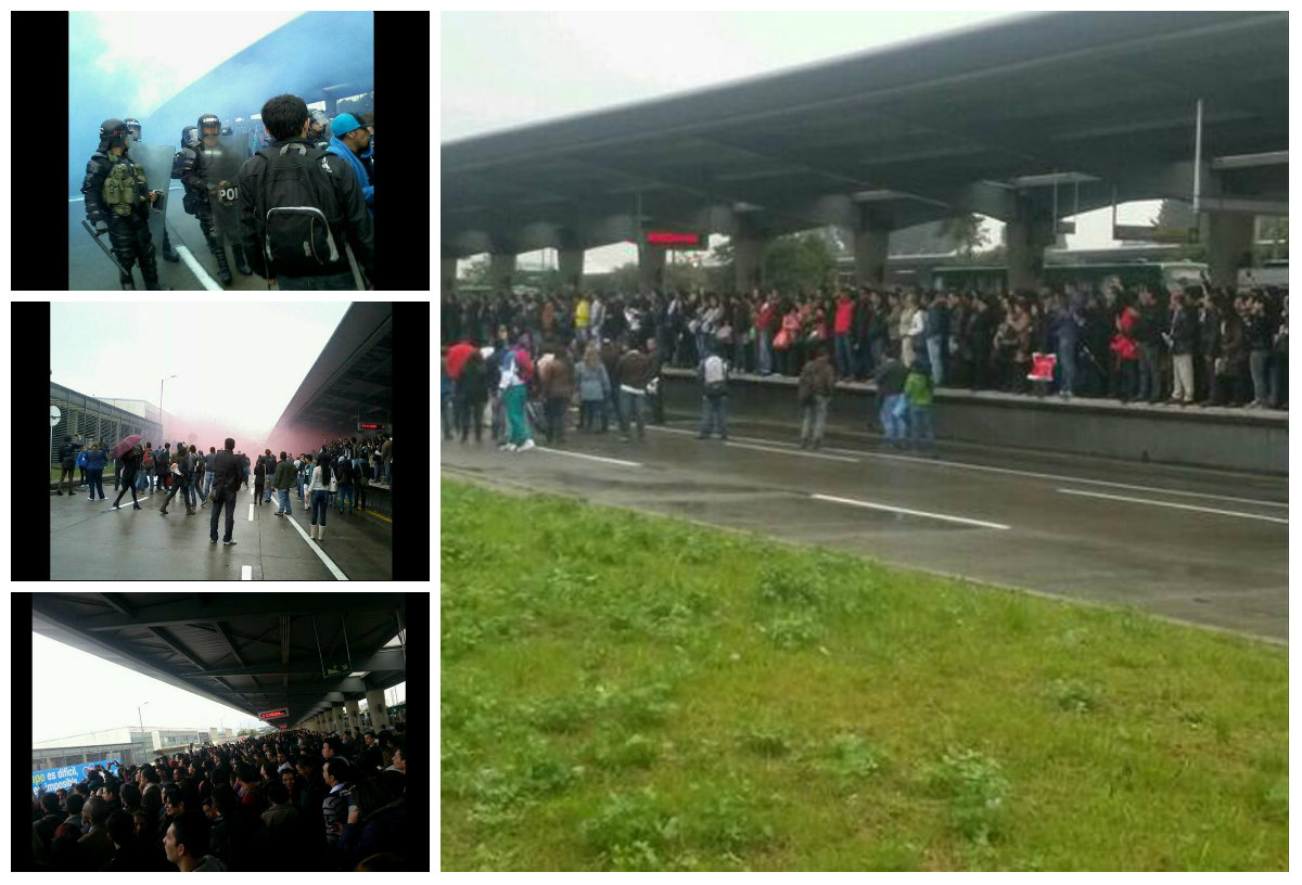 Caos en portales de TransMilenio en la localidad de Suba