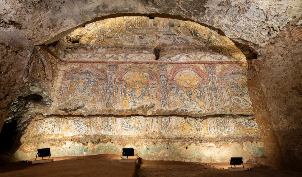 Encontraron un mosaico romano en una antigua casa cerca al Coliseo