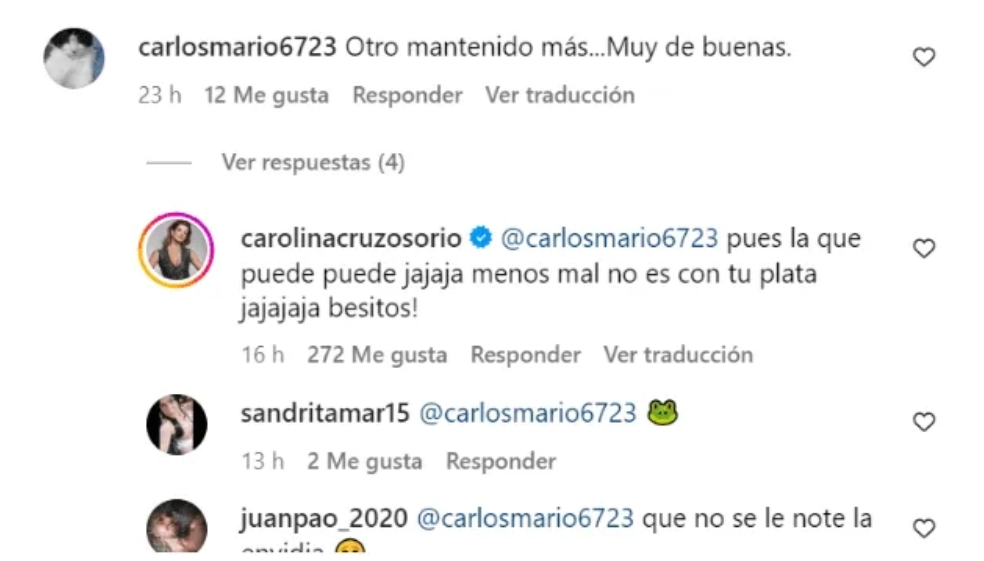 Carolina Cruz se enfrentó a quienes llaman “mantenido” a su novio Jamil Farah