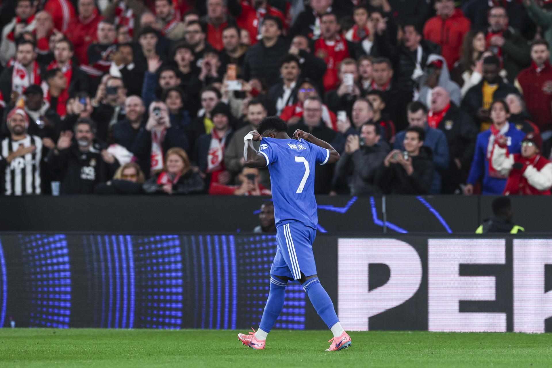 Vinícius Jr. le dio la victoria a Real Madrid contra Benfica en la Champions League
