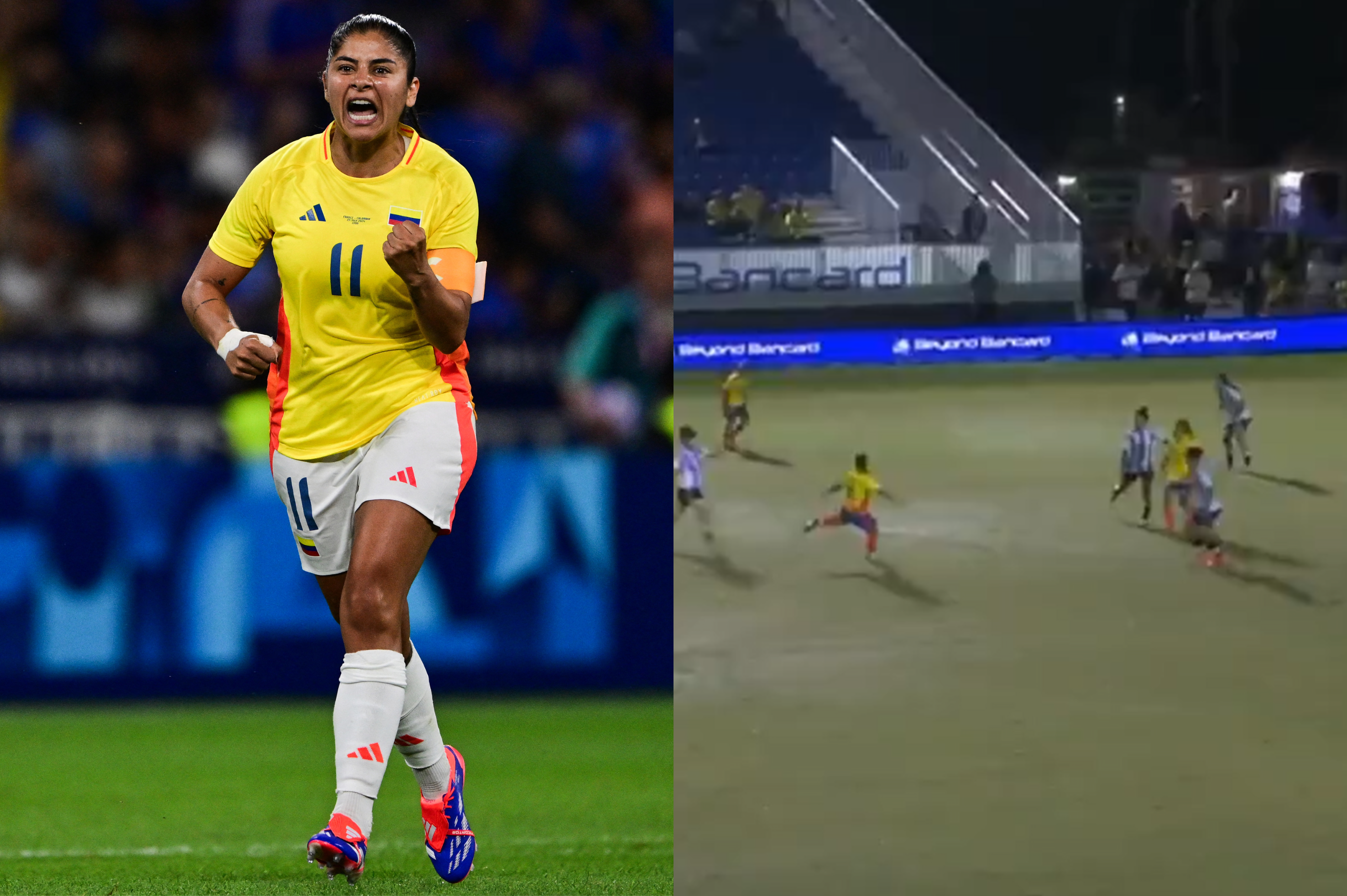 El golazo de Catalina Usme este sábado con la selección femenina de Colombia.