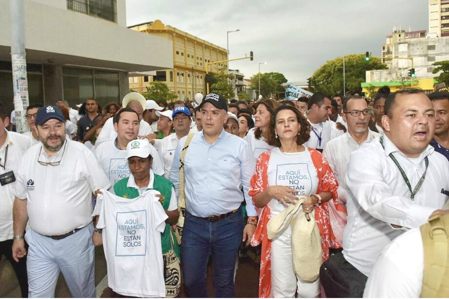 Abucheos contra el presidente Duque durante Marcha por la Vida, en Cartagena