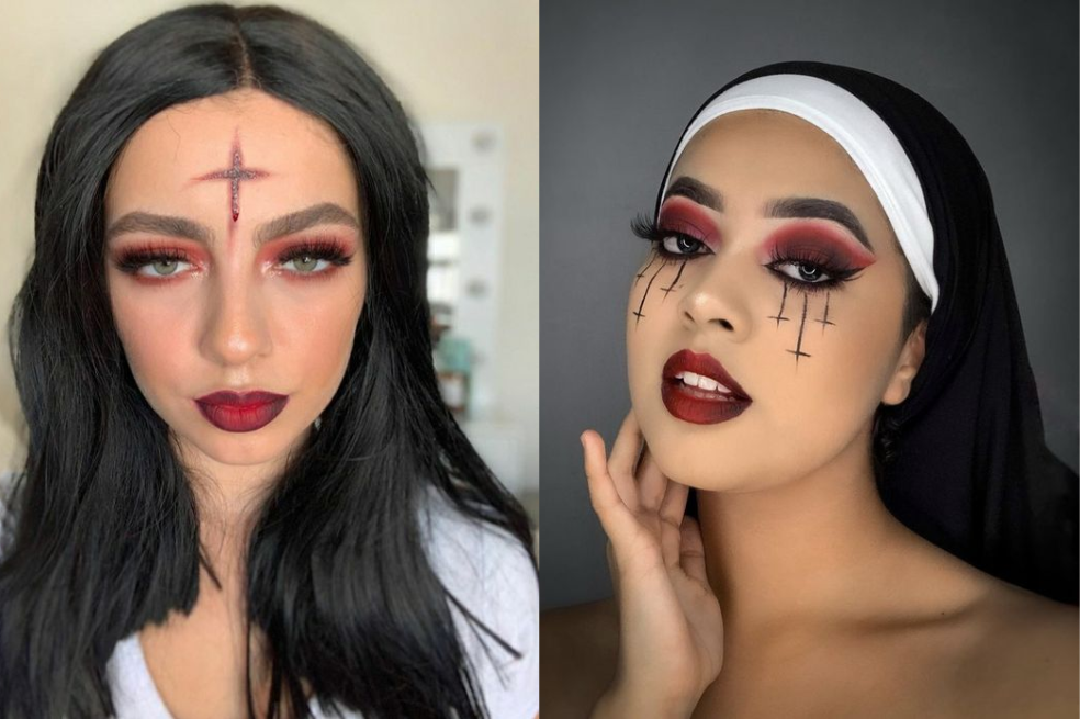 Maquillaje de monja Halloween