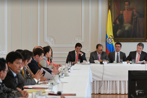 El presidente Juan Manuel Santos dirigió el ocadtón con alcaldes del Casanare.