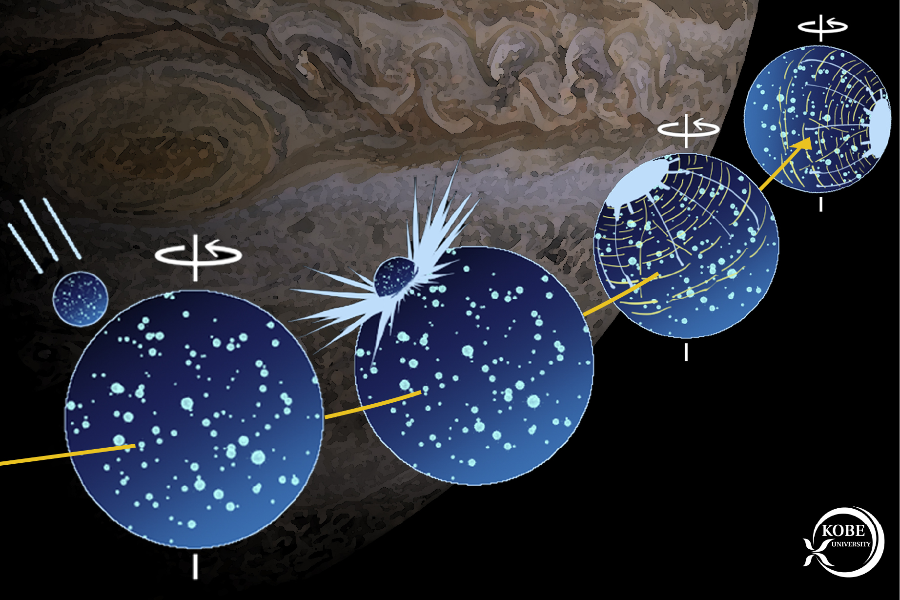 El impacto de un gran asteroide reorientó la posición de una luna de Júpiter