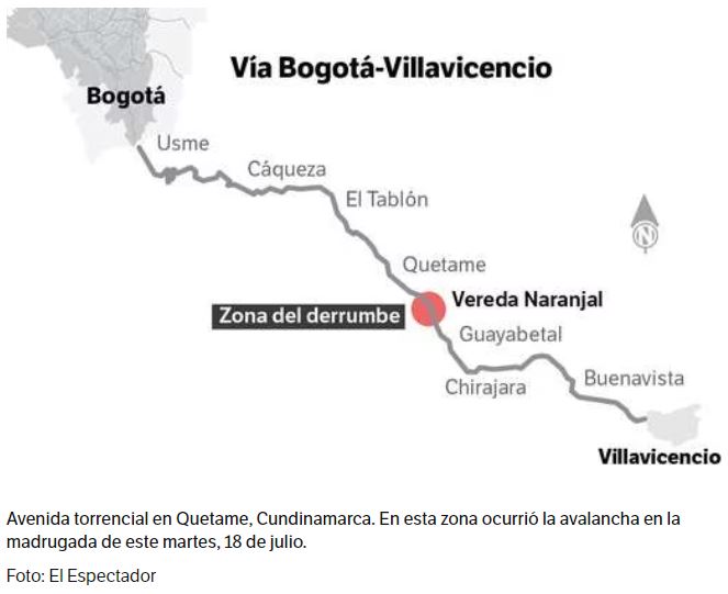 Zona de la afectación.