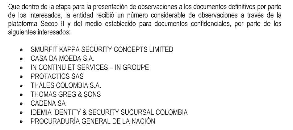Adenda del Ministerio de Relaciones Exteriores.