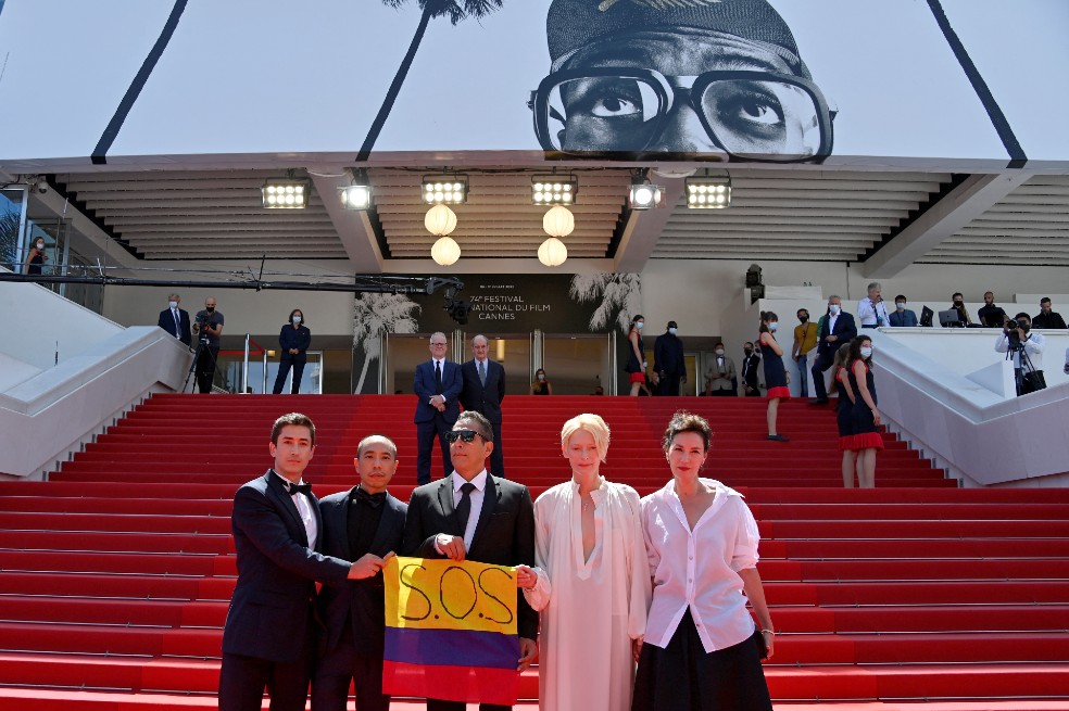 Mensaje de Juan Pablo Urrego y Tilda Swinton en el Festival de Cannes