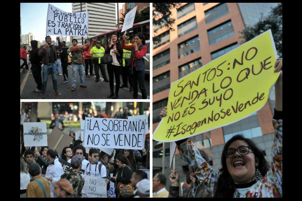 Así fueron las protestas contra la venta de Isagén