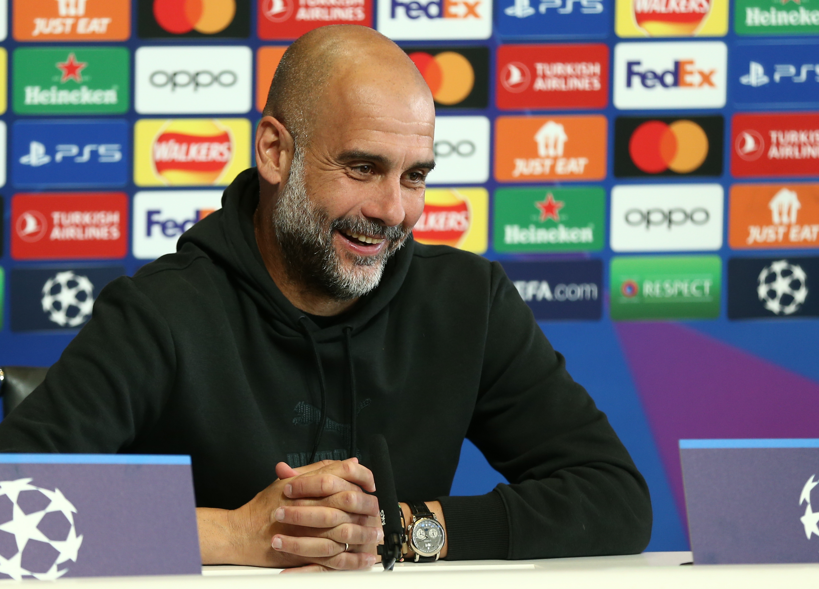 Manchester (United Kingdom), 06/06/2023.- Manchester City manager Pep Guardiola during a press conference on the UEFA Champions League media day at the City Football Academy in Manchester, Britain, 06 June 2023. Manchester City will play Inter Milan in the UEFA Champions League final at the Ataturk Olympic Stadium in Istanbul on 10 June 2023. (Liga de Campeones, Reino Unido, Estanbul) EFE/EPA/ADAM VAUGHAN