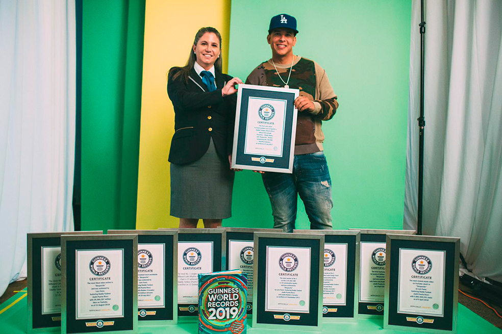 Daddy Yankee, Récord Guinness por ser primer artista latino en alcanzar el número 1 en Spotify