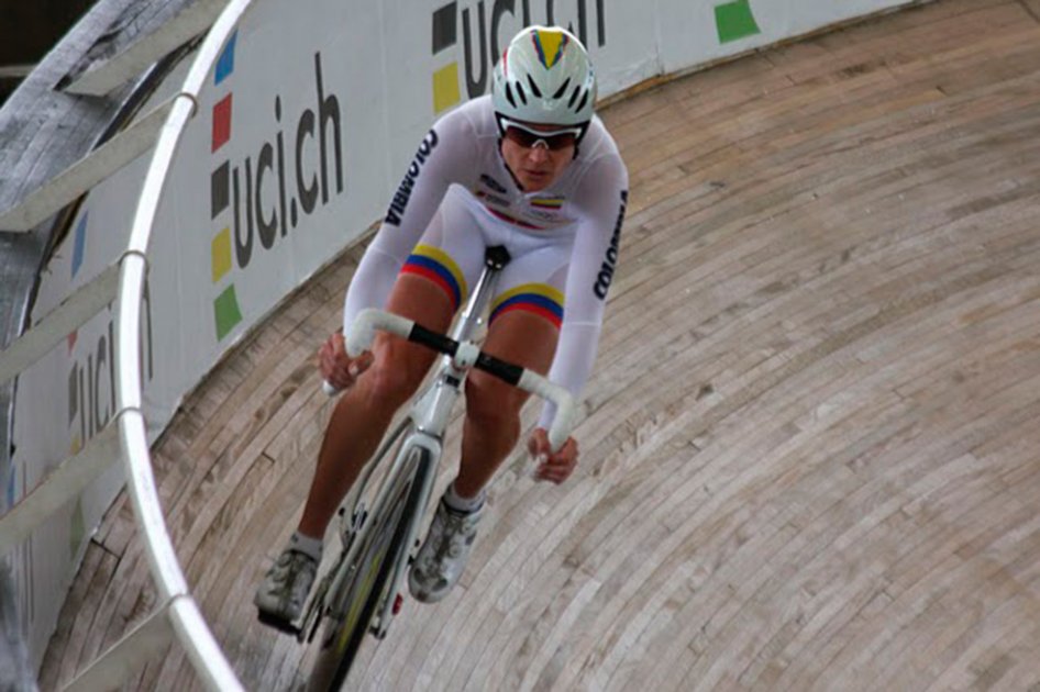 María Luisa Calle, en la Copa Mundo de Pista en México