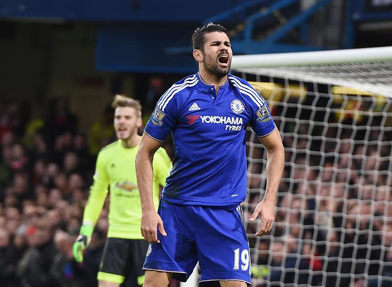 Diego Costa salvó a Chelsea de la derrota ante Manchester United