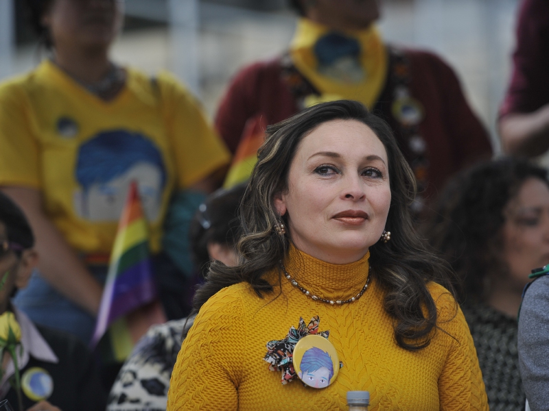 Alba Reyes lleva casi siete años exigiendo justicia en nombre de su hijo, Sergio Urrego.  / Gustavo Torrijos