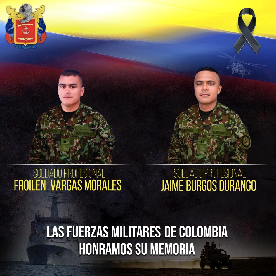 Dos soldados murieron en ataque cometido al parecer por las disidencias de las Farc