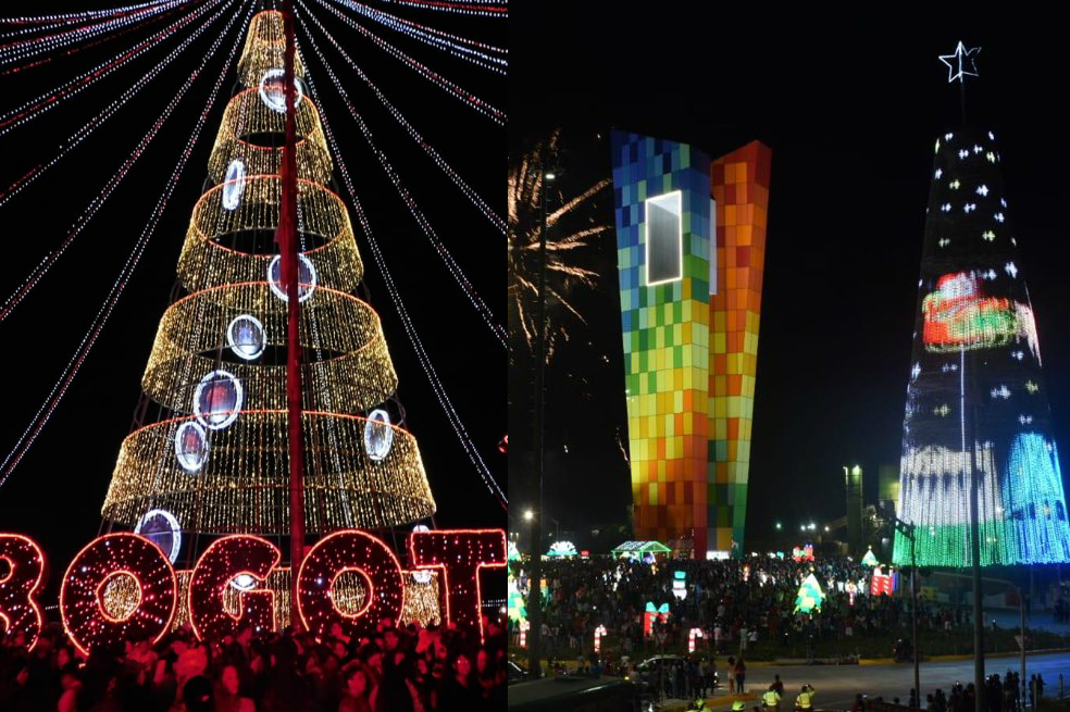 Polémica navideña: ¿es más grande el árbol de Bogotá o el de Barranquilla?